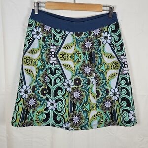Prana Athletic Skirt Small Green Blue Floral